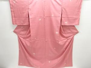 未使用品　仕立て上がり　絞り花模様縦節紬着物